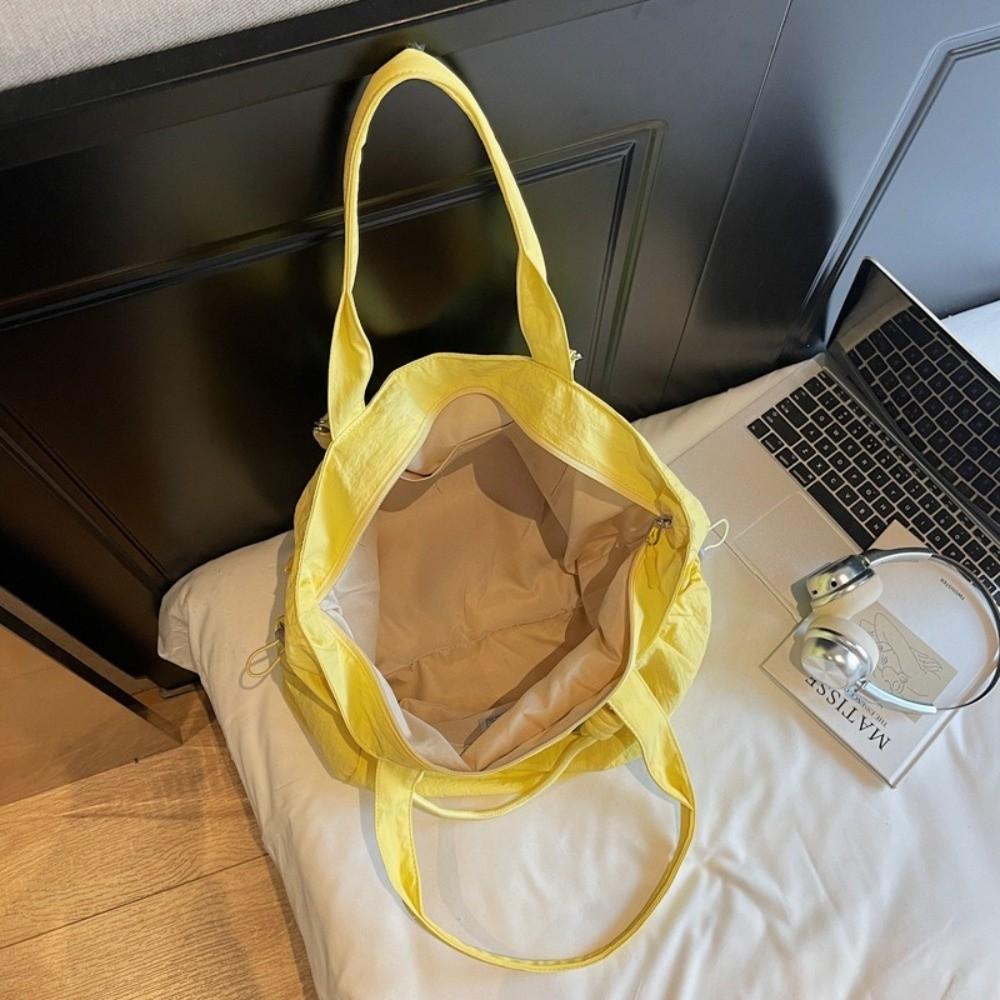 Large Capacity Women's Totes Bag Solid Color Commuting Handbag Fashion Nylon Shoulder Bag  Girls