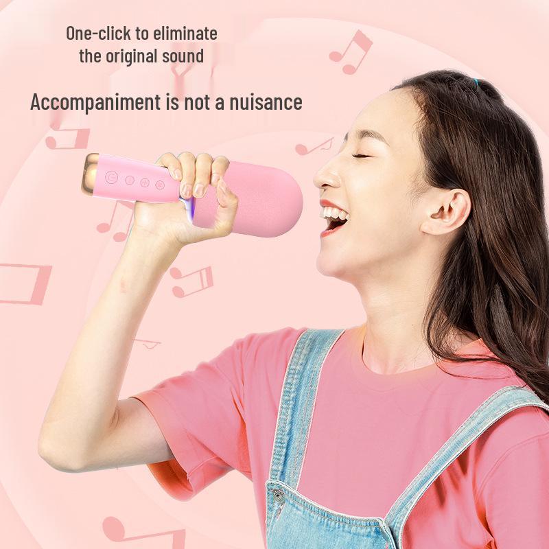 Wireless Bluetooth Microphone Speaker for Home Karaoke and Kids' Entertainment