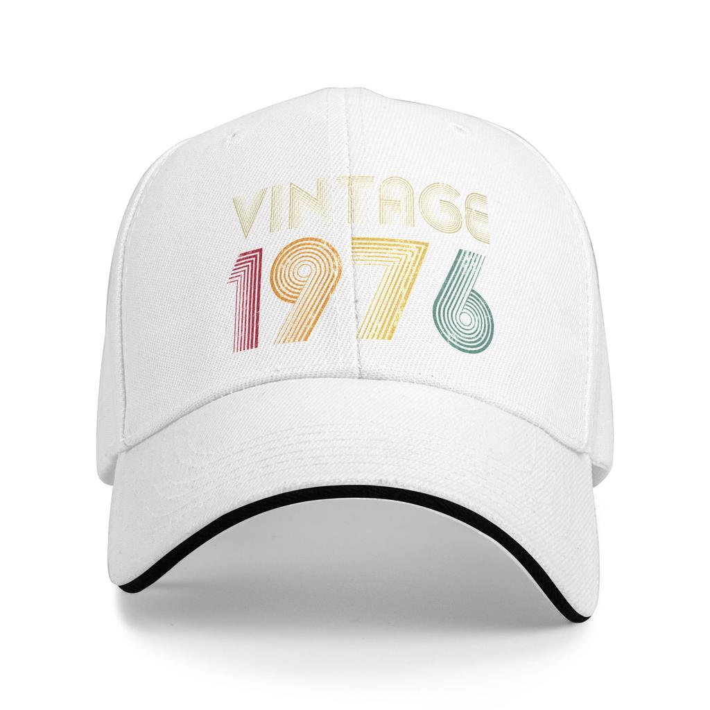 Vintage 1976 50th Birthday Retro 50 Years Old Sun Baseball Cap Summer Men Design Trucker Hat Casual Outdoor Sports Baseball Caps