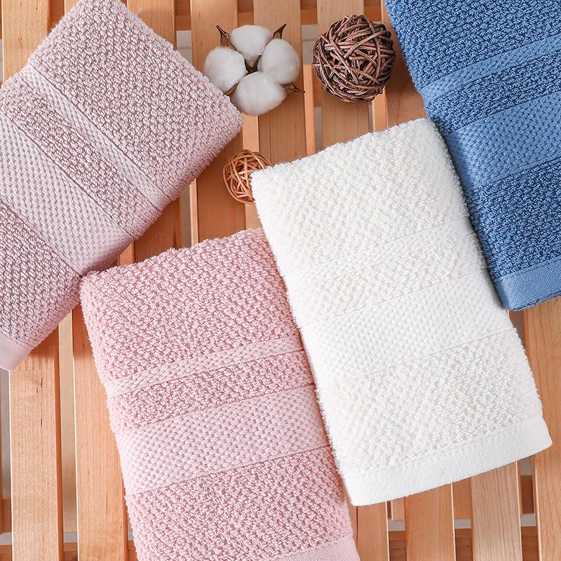 Manufacturer's Pure Cotton Honeycomb Jacquard Face Towel - 32-Ply Cut-Pile Washcloth with Embroidered Logo