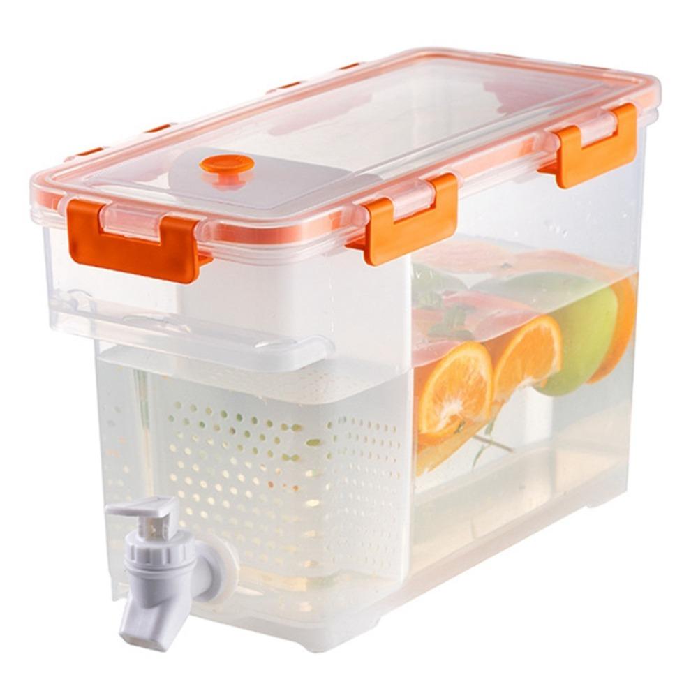 Square Shape Beverage Dispenser With Spigot With Lids Juice Dispenser Jug For Fridge