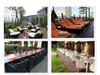 Outdoor Leisure Dining Set: Woven Rattan Table and Chairs for Hotel or Patio