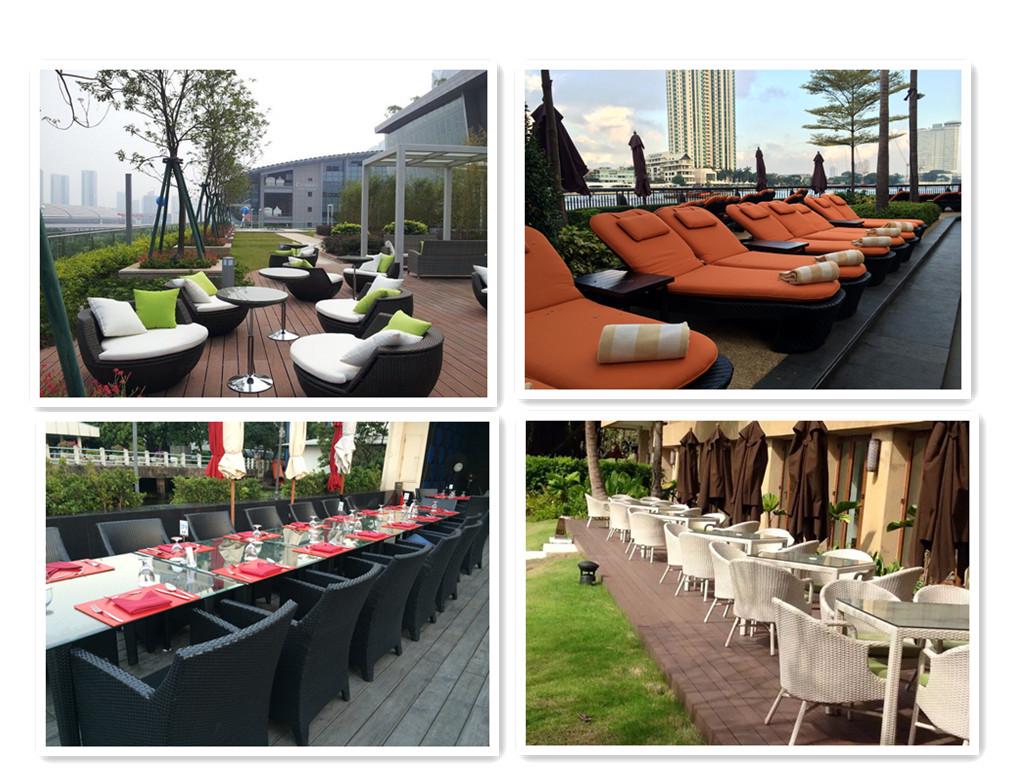 Outdoor Leisure Dining Set: Woven Rattan Table and Chairs for Hotel or Patio