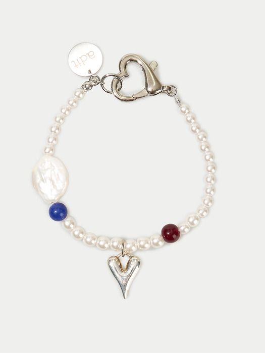 

adit Baroque pearl mixed keyring ivory