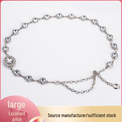 European & American Women's Rhinestone Waist Belt - Ethnic Style Body Chain