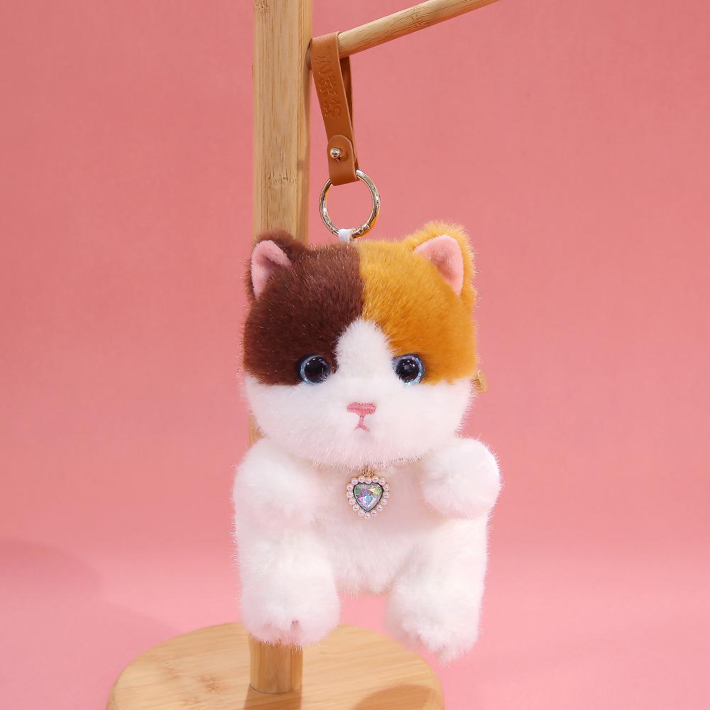 Calico Cat Plush Doll Keychain - Cute & Comforting Birthday Gift
