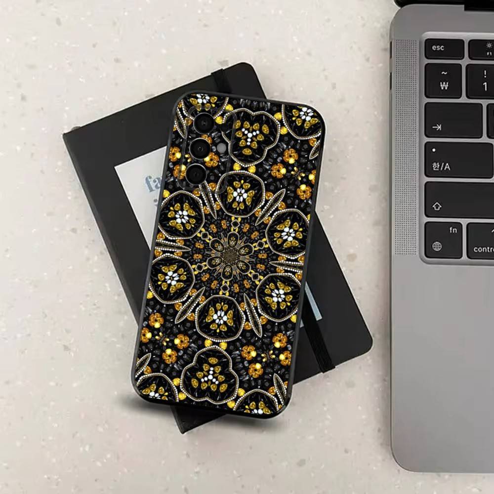 

Colorful Mandala Pattern Case For Samsung Galaxy A73,72,41,J7,22,Note,31,8,9,52,71,53,32,Soft Black Silicone Cover SamsungA73 5G