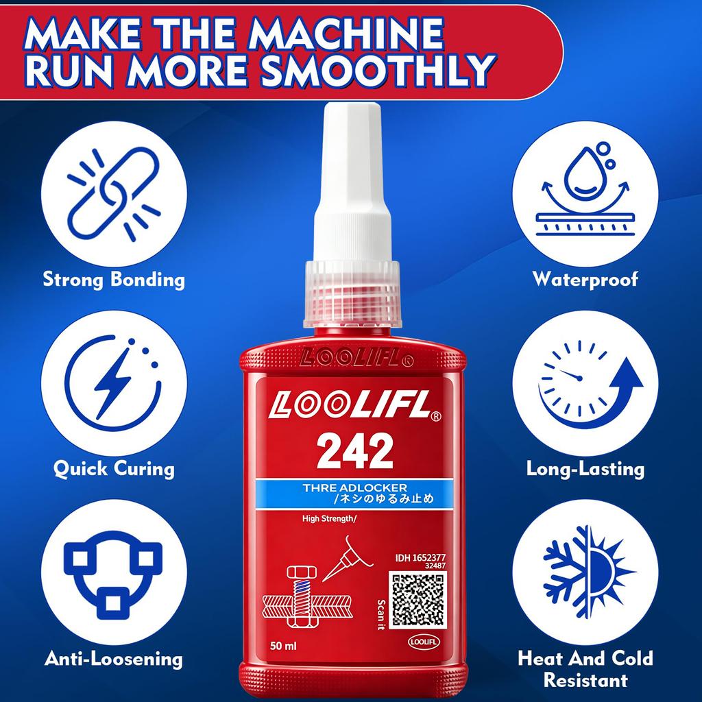 Threadlocker 222 242 243 262 277 Anaerobic Screw Glue Thread Locking Agent Anti‑Loose Sealant for Metal Bolts NutsAliExpress