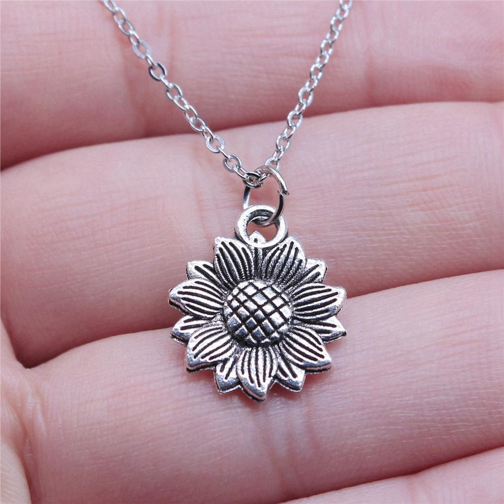 Tree of Life Plant Growth Pendant Antique Silver Metal Girls Choker Necklace Trendy Boho Gift