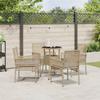 Garden Dining Set 5 pcs Beige Poly Rattan
