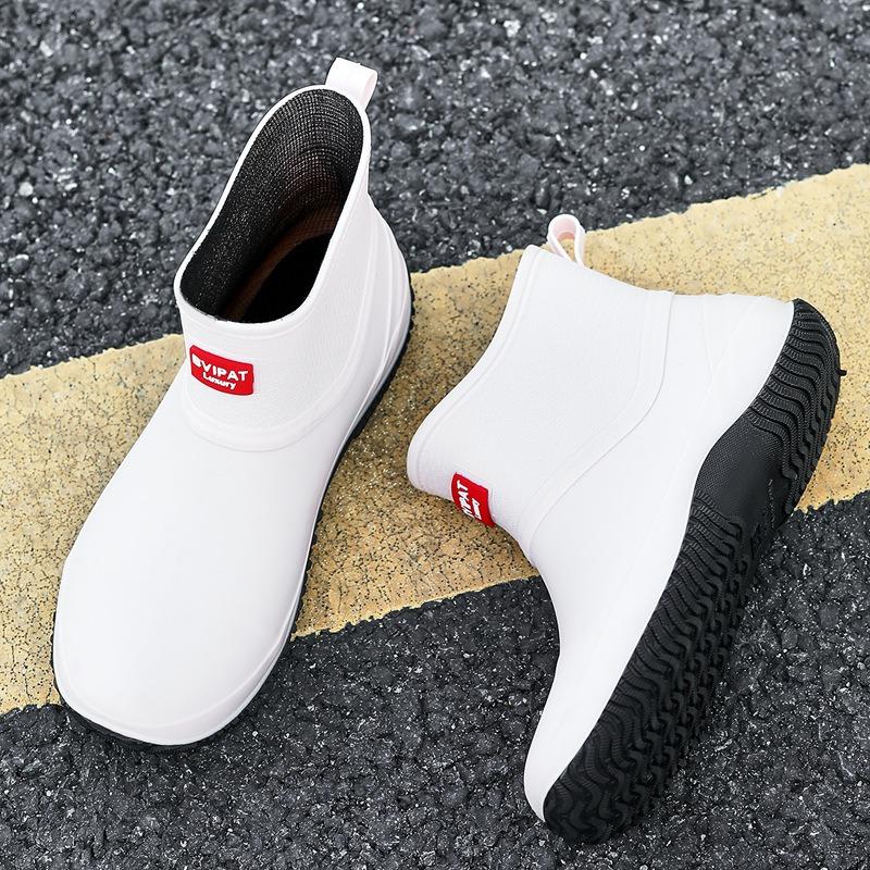 

Rain shoes winter men s and women s new warm non-slip waterproof water shoes men s outdoor fishing wear-resistant kitchen work rubber shoes 36 абрикосовий