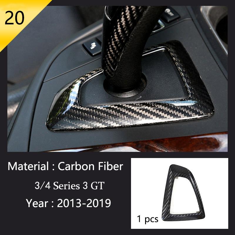 Car Styling Carbon Fiber Interior Button Panel Decoration Cover Trim Sticker Frame For BMW 3 Series F30 3gt F34 F32 Accessories