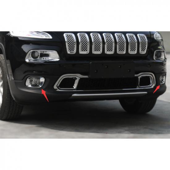 For 2014-2018 Jeep Cherokee Chrome Front Bumper Fog Light Frame Cover Trim decor | Polished Chrome | 1 Year Manufacturer Warranty | Adhesive | China