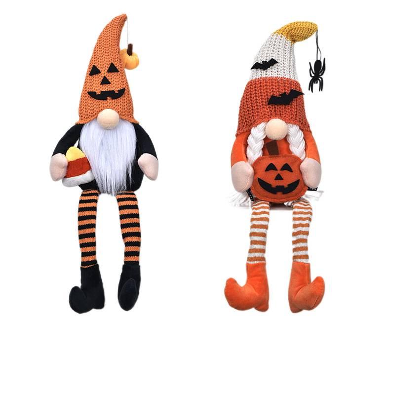 Halloweenová panenka trpaslíka s dlouhýma nohama a bez tváře se špičatým kloboukem - Kreativní přeshraniční dekorace