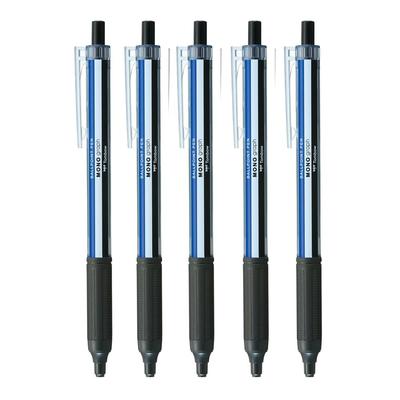 Tombow Mono Graph Light Ballpoint Black MONO Color Oil-Based Pen, 0.38mm, Ink, Barrel, 5-Pack, BC-MGLU01-5P