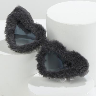 Fashion Brand Fluffy Glasses Anti-sunburn Womens Super Soft Fur Sunglasses Sunglasses Funny Party Womens Fashion Rectangle