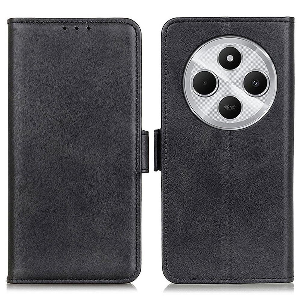 For Xiaomi Poco C75 4G/Redmi 14R 5G/14C 4G Case Stand Cowhide Texture PU Leather Phone Cover