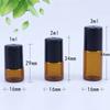 50PCS 1ml 2ml 3ml 5ml 10ml  Thin Glass Roll On Bottle Oil Vials with Roller Metal /Glass Ball Sample Test Essential