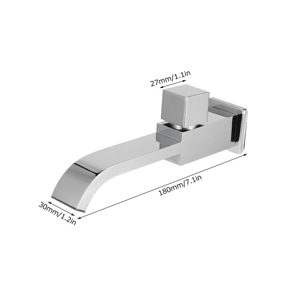 G1/2 Wall in Faucet Single Cold Waterfall Sink Basin Water Tap Bathroom Accessory( Gold )