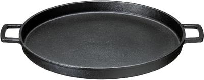 Ishigaki Iron Wide X 33cm Deep X 3cm Cast Induction Cooker for and Yakiniku Plate, Black, 40.5cm High, Iron, Round, 32cm, Compatible, Yakisoba,