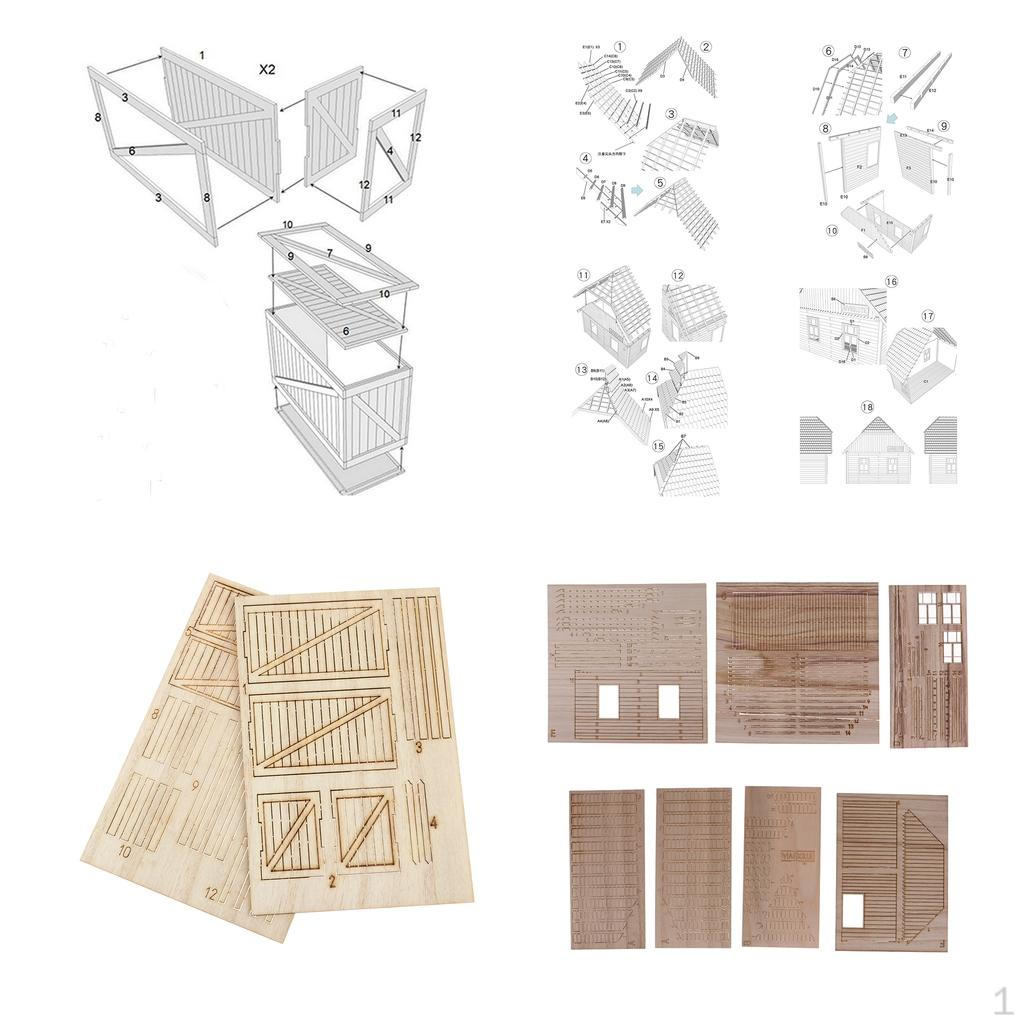1:35 Ruined European House with Box Model Scenes Unassembled Scenery Layout DIY