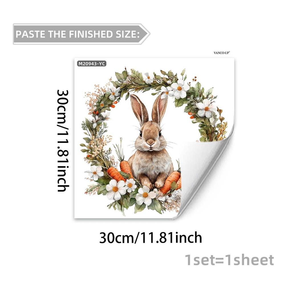 Easter Wall Stickers, Creative Gentleman Bunny Decor, Self-Adhesive Wall Art for Bedroom Living Room Holiday Background Decoration