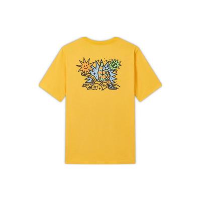 Nike T-shirt Manica Corta Girocollo Grafica Cartone Animato Sole Impronta di Mano Lettera Uomo Top Giallo DV3189-728