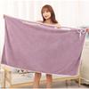 140x80cm Wearable Bath Towels Coral Fleece Women's Bath Skirt Absorbent Sling Bath Skirt Shower Bathroom Quick Dry Towel