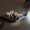 Elegant Fairy Bow Earrings Femininity Diamond Earrings No Piercings Luxury Girl Heart Earrings