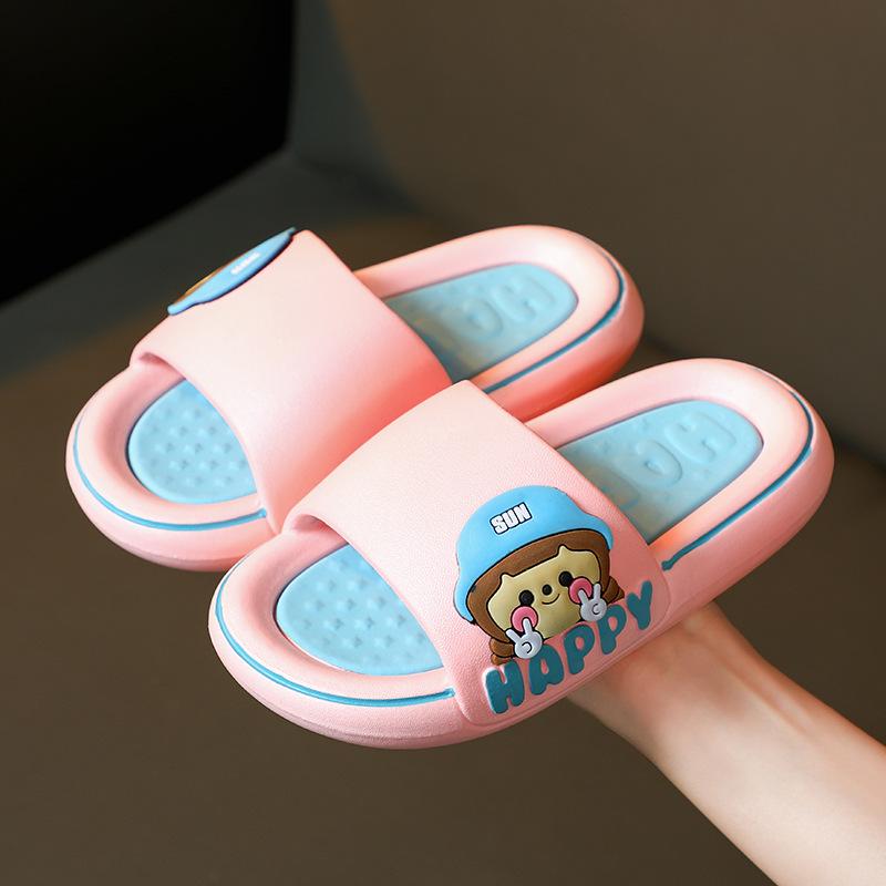 Kids Summer Cartoon Slippers Non Slip Soft Sole Indoor Outdoor Sandals For Boys And Girls Comfortable Home Slides