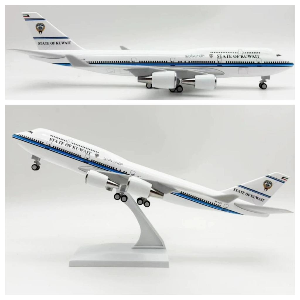 1:240 Scale B747 Model Kuwait Airlines Airways 30CM Resin Diecast Aircraft Model Landing Gears Model Plane Home Decoration