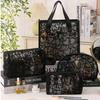 Fashion Portable Cosmetics Storage Bag Mesh Heart Makeup Bag Toiletries Bag Women
