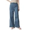 atONE Baggy Cargo Pants with Stretch Chino and Elasticated Baker Pants ATC-0030 Women's Wide-Leg (LL, BLUE)
