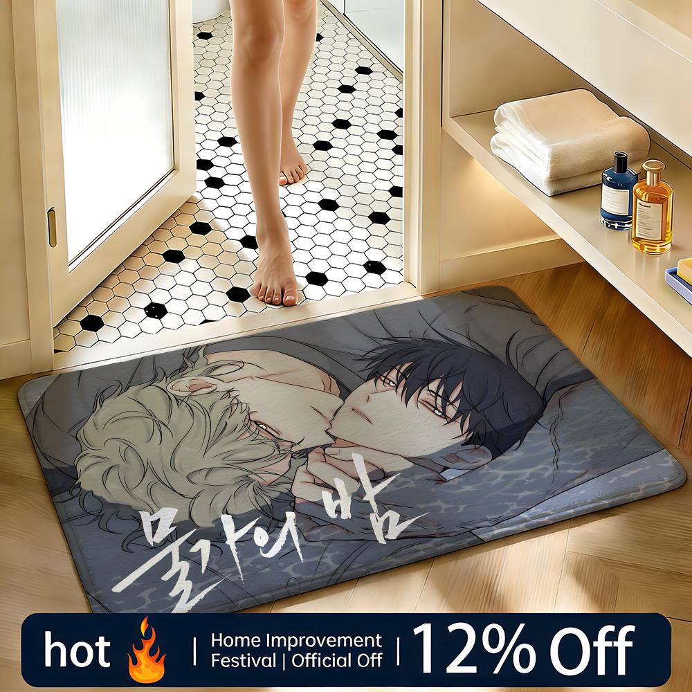 Soft Absorbent Non-Slip Rug Character L-low Tide in TwilightS Floor Mat Home Decor Doormat Bedroom Floor Mat Shower Carpet