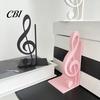 One-Piece 3D Print Sculpture Printed Music Note Bookend, Decorative Shelf Organizer, Modern Desk Decor for Home Musical Book Holder Office Study,