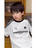 Stylish Boys' Letter Print Cotton T-Shirt, New Summer Style with Three Stripes.