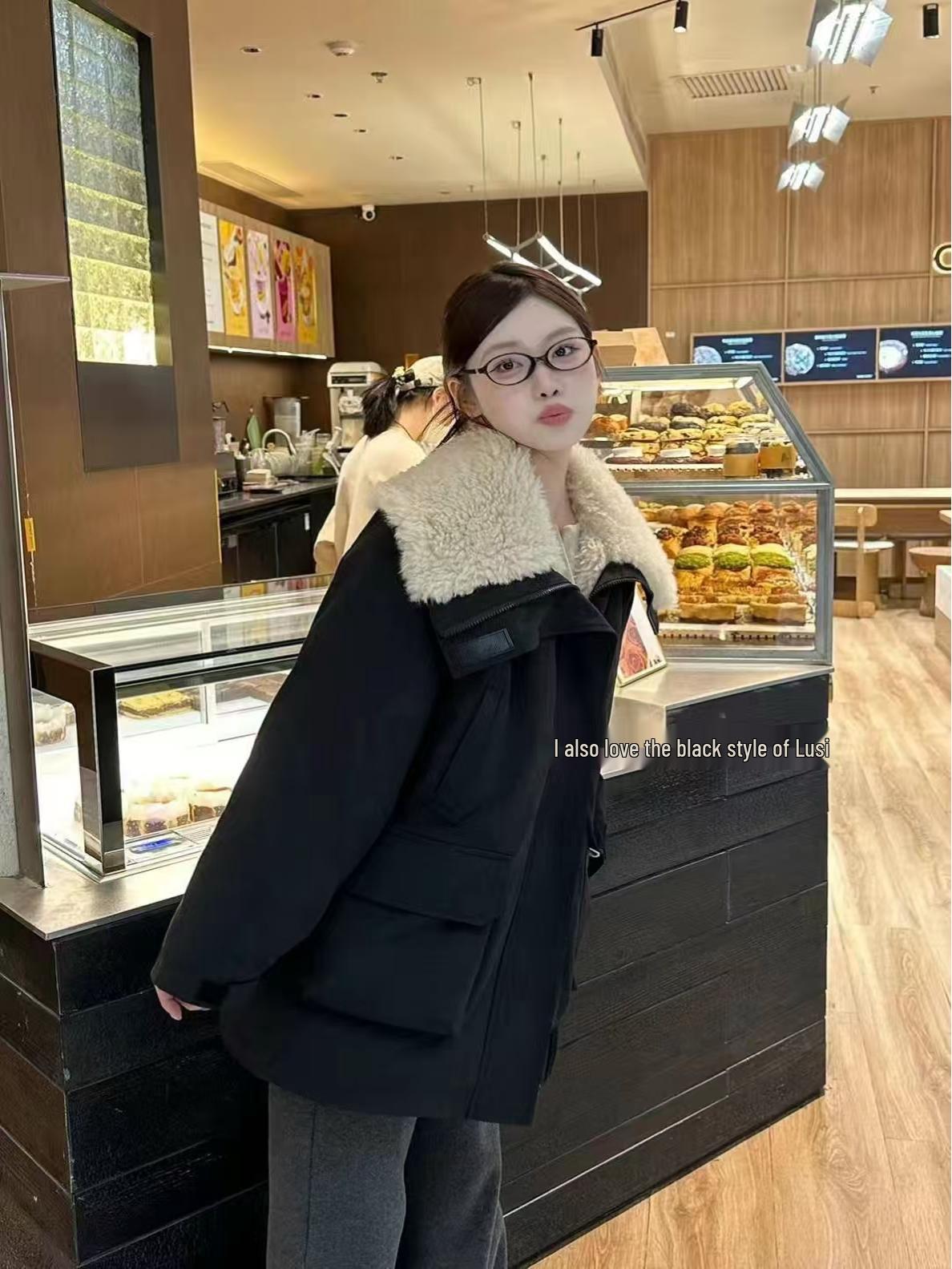 

Женское стеганое хлопковое пальто оверсайз в корейском стиле 2024 - Зимняя повседневная куртка средней длины Medium чёрный