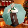 Umbrella with Wallace Green Sweater Vest Print, Windproof Compact Travel Umbrella for Adults, Wallace and Gromit Gift