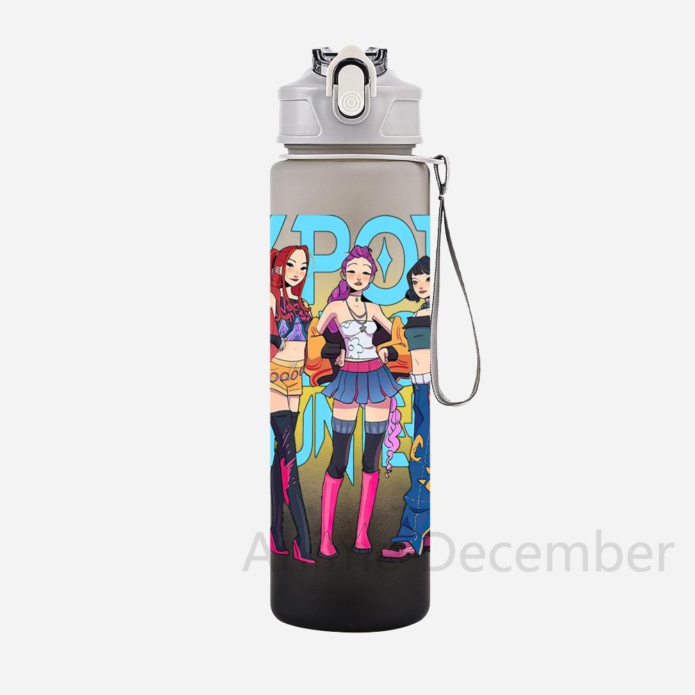 Anime K-Pop Character Water Cup Demon Hunters Large Capacity Outdoor Portable Rope Drinking Bottle for Boy and Girl Gift