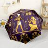 Egyptian Hieroglyphics And Figures Automatic Umbrella Folding Umbrella with 8 Ribs Durable Plastic & Iron All-Season Travel Fashionable Accessory