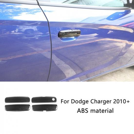 Carbon Exterior Door Handle Cover Trim Frame For Dodge Charger 2010+ Accessories