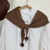 Koreanische Version einfarbig inklusive Dreiecksschal Damen Herbst und Winter warmer dekorativer gestrickter Schal Schal Bommel Nackenschutzschal