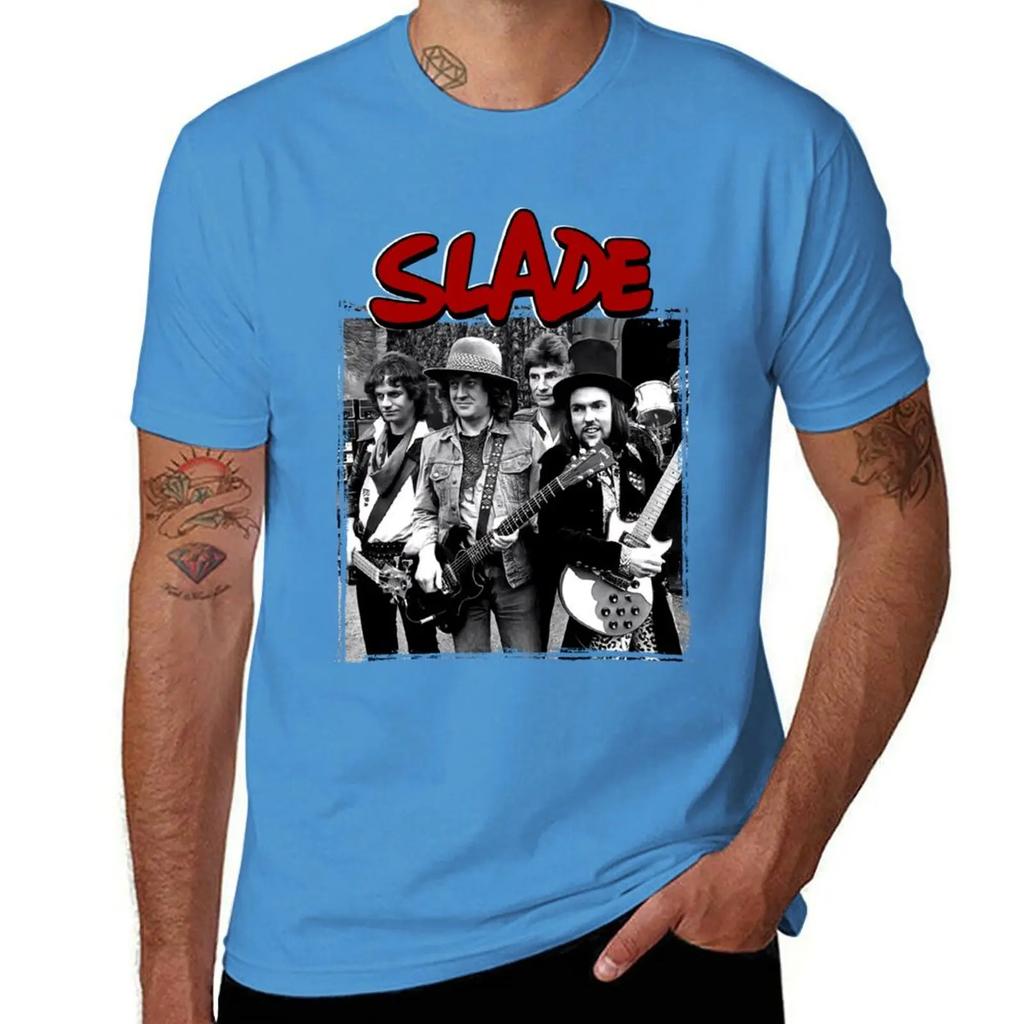 Slade Band Glam Rock TShirt hippie clothes customizeds summer top men clothings 2025 new model