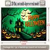 Party Backdrop Halloween Green Flat Banners Pumpkin Spooky Tree Celebrations Wedding Photo Booth Decor Front Door Decor