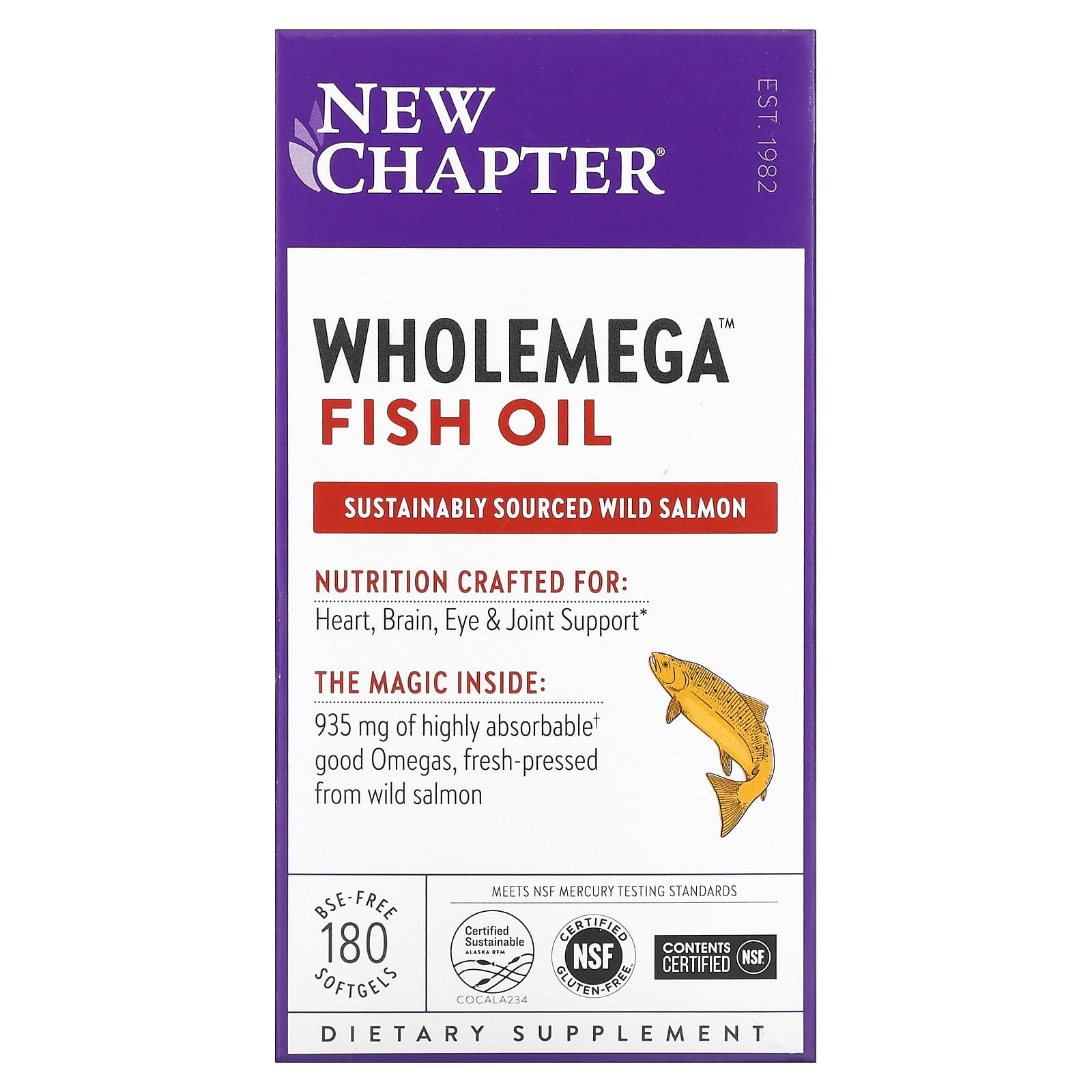 

Wholemega Fish Oil, 180 Softgels