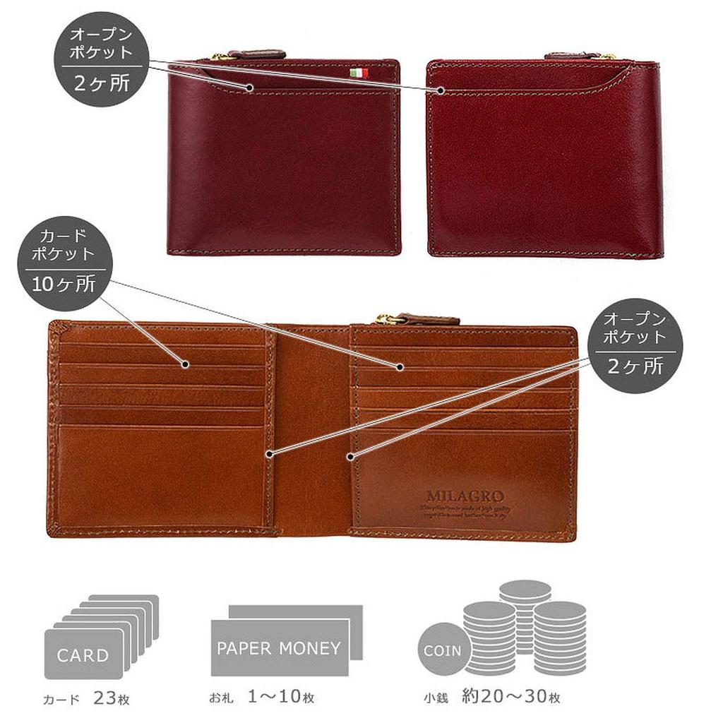 Milagro Tamponato 23-Pocket Bifold Wallet (Men's Bifold Wallet, Brand Name Genuine Leather, Coin Purse, Card Slots, Gift for Birthdays, Christmas,