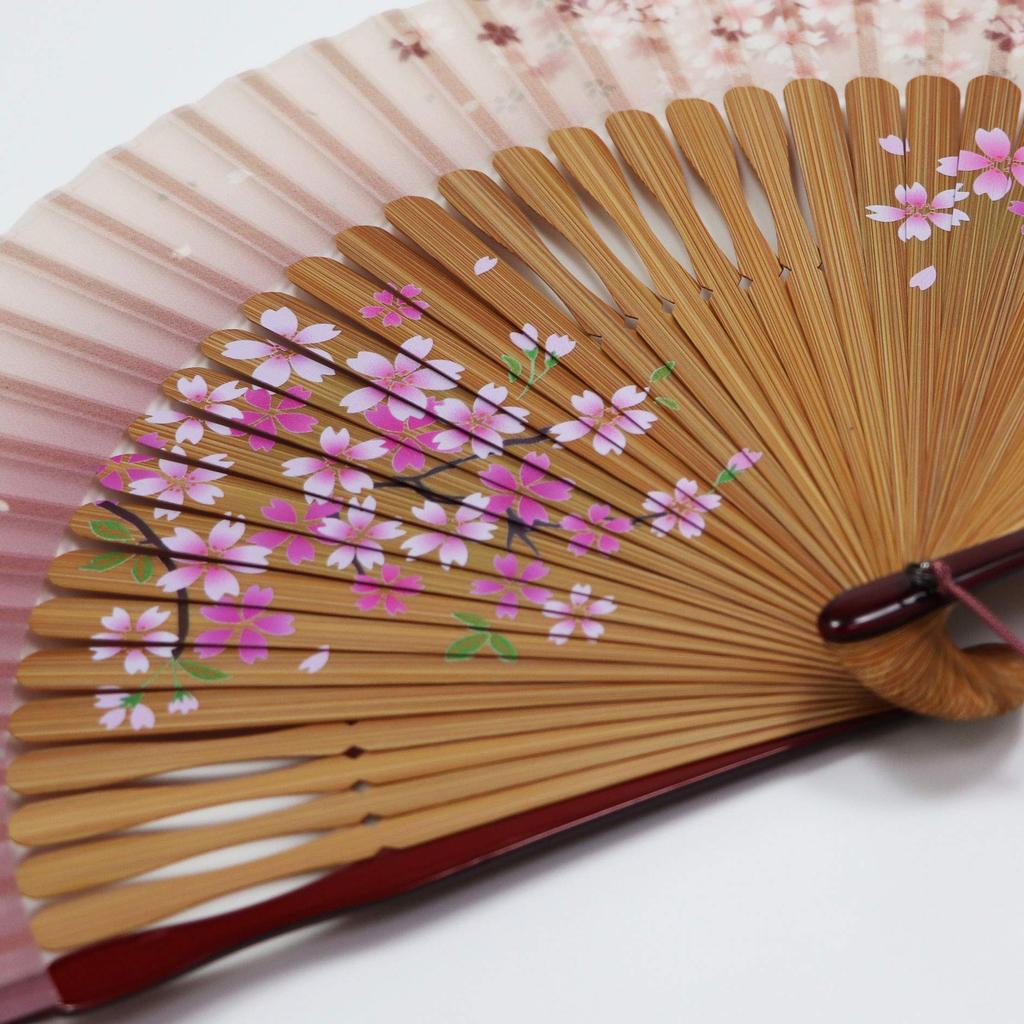 Stylish Business Fan Set with Fan Case and Handkerchief Maiou Pente [Osaka Choseido] Women's - (Pink)