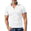 Letni Kołnierzyk Dekolt V Waflowy Top z Krótkim Rękawem Męskie Koszulki Polo Biznesowe