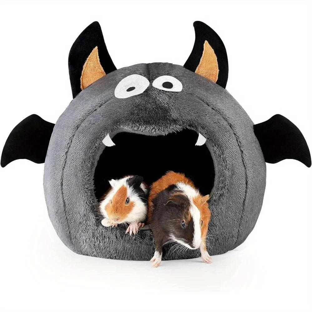 

Hamster House Small Animal Nest, Halloween Bat Shaped Comfortable Bed for Squirrel Nest Guinea Pig House Rodent Hedgehog Bed S&Semi-circle серый
