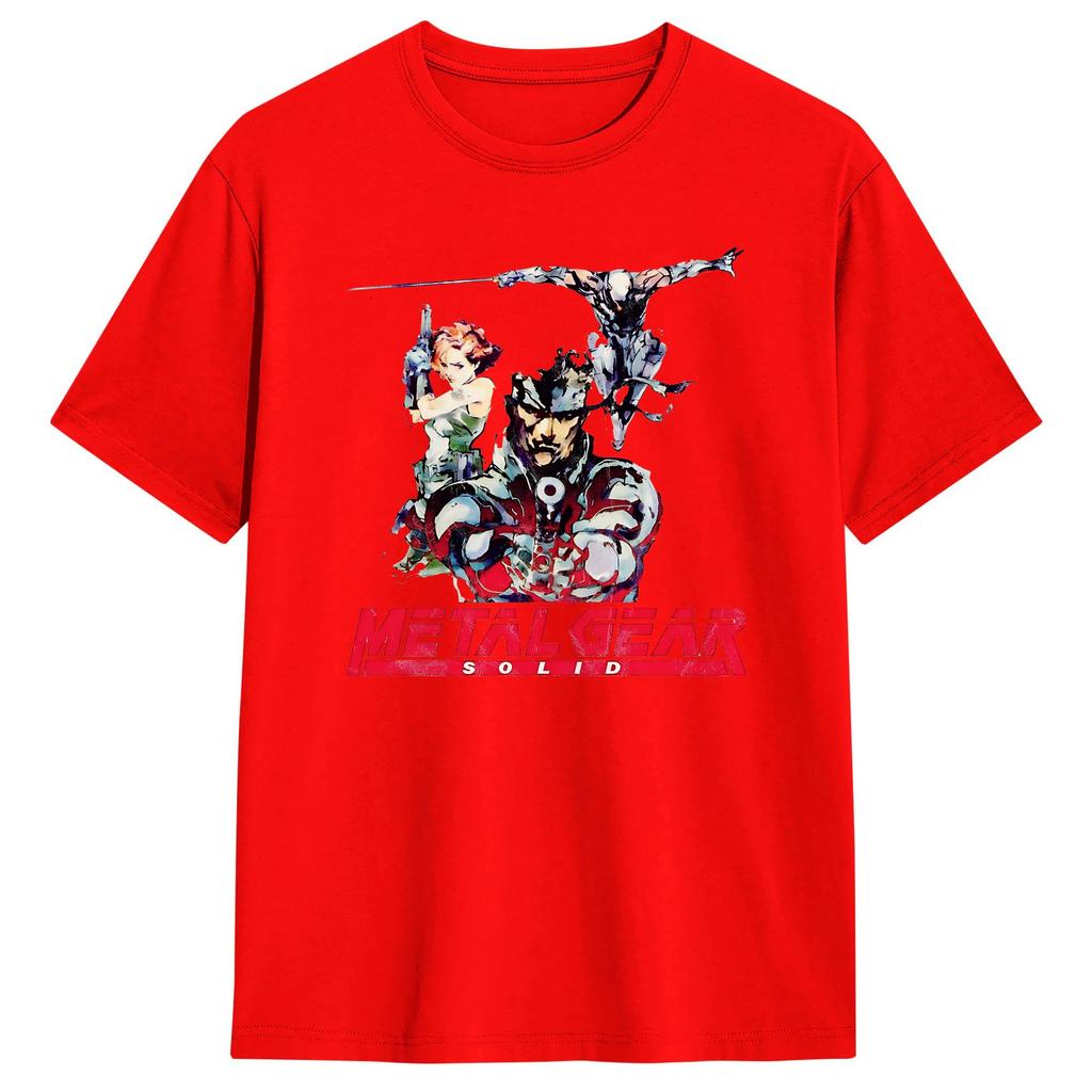 Retro Metal Gear Solid TShirts Men  Funny Cotton Tee Shirt Crew Neck Short Sleeve T Shirt Classic Tops